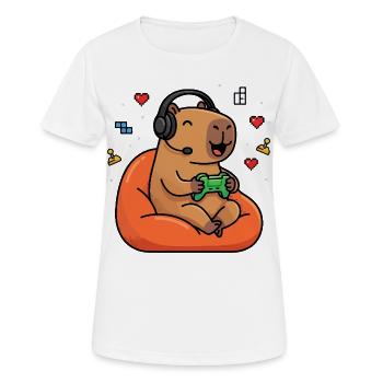 La vie est meilleure avec les capybaras - Mignon rongeur - T-shirt respirant Femme - blanc - Devant - AI Model Female 172 dark (172cm)