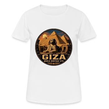 Giza Egypt Pyramids Vintage Travel Badge - Women's Breathable T-Shirt - white - Front - AI Model Female 172 dark (172cm)