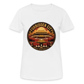 Insigne vintage de la ville interdite de Pékin - T-shirt respirant Femme - blanc - Devant - AI Model Female 172 dark (172cm)