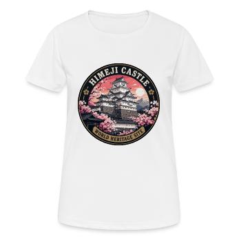 Badge de voyage vintage du château Himeji Japan - T-shirt respirant Femme - blanc - Devant - AI Model Female 172 dark (172cm)