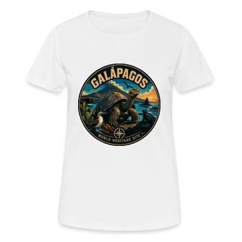 Galapagosinseln Vintage Wildtierabzeichen - Frauen T-Shirt atmungsaktiv - Weiß - Vorne - AI Model Female 172 dark (172cm)