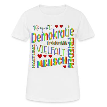 Regenbogen Wählen Demokratie - Frauen T-Shirt atmungsaktiv - Weiß - Vorne - AI Model Female 172 dark (172cm)