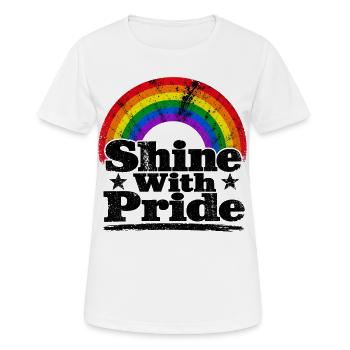 Autocollant vintage Shine With Pride Rainbow Vintage - T-shirt respirant Femme - blanc - Devant - AI Model Female 172 dark (172cm)