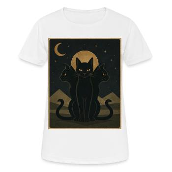 Moonbound Cats - Women's Breathable T-Shirt - white - Front - AI Model Female 172 dark (172cm)
