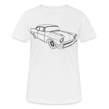Amerikanischer Oldtimer (Schwarz) - Frauen T-Shirt atmungsaktiv - Weiß - Vorne - AI Model Female 172 dark (172cm)