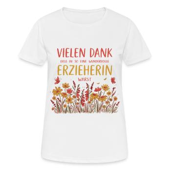 Beste Erzieherin Danke Abschied Kindergarten - Frauen T-Shirt atmungsaktiv - Weiß - Vorne - AI Model Female 172 dark (172cm)