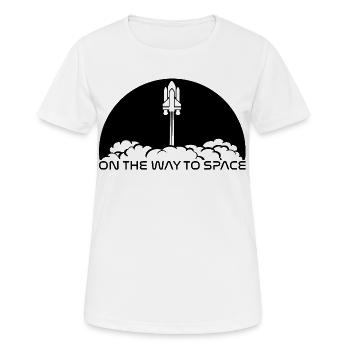 Take-off under a black sun - Women's Breathable T-Shirt - white - Front - AI Model Female 172 dark (172cm)