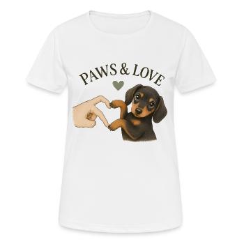 Dachshund Gift | Cute Dog Design Paws & Love - Women's Breathable T-Shirt - white - Front - AI Model Female 172 dark (172cm)