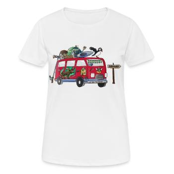 Vacances en camping en vanlife avec motif de camping-campeur en Norvège - T-shirt respirant Femme - blanc - Devant - AI Model Female 172 dark (172cm)