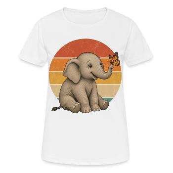 Elefant und Schmetterling - Frauen T-Shirt atmungsaktiv - Weiß - Vorne - AI Model Female 172 dark (172cm)
