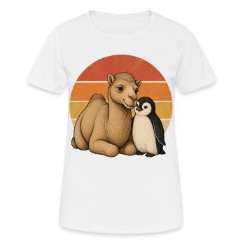Camel and penguin - Women's Breathable T-Shirt - white - Front - AI Model Female 172 dark (172cm)