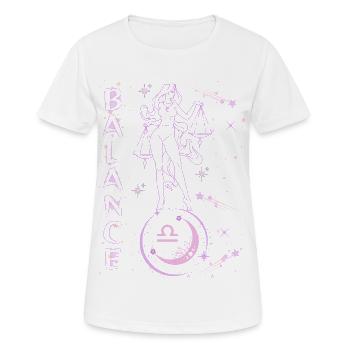 Waagefrauen – Astrologiegeschenk - Frauen T-Shirt atmungsaktiv - Weiß - Vorne - AI Model Female 172 dark (172cm)