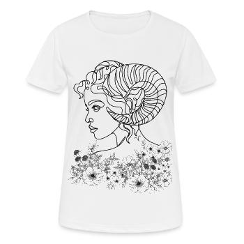 Bélier Femme – Cadeau Astrologie - T-shirt respirant Femme - blanc - Devant - AI Model Female 172 dark (172cm)