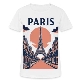 Paris Eiffel Sonnenuntergang - Frauen T-Shirt atmungsaktiv - Weiß - Vorne - AI Model Female 172 dark (172cm)