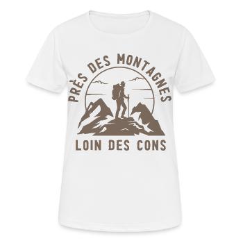 Randonneur au Sommet — Badge Montagne - T-shirt respirant Femme - blanc - Devant - AI Model Female 172 dark (172cm)