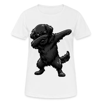 Dabbing Flat Coated Retriever - Women's Breathable T-Shirt - white - Front - AI Model Female 172 dark (172cm)