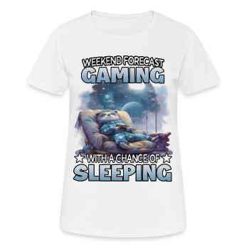 Weekend Forecast Gaming Panda - Women's Breathable T-Shirt - white - Front - AI Model Female 172 dark (172cm)