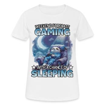 Gaming Wochenende Schlummer Sloth - Frauen T-Shirt atmungsaktiv - Weiß - Vorne - AI Model Female 172 dark (172cm)