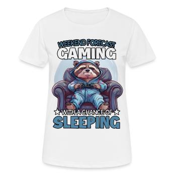 Joueurs ratons laveurs en mode veille - T-shirt respirant Femme - blanc - Devant - AI Model Female 172 dark (172cm)