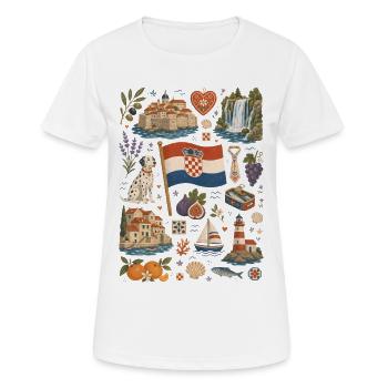 Kroatien | Adria, Inseln & Lebensfreude - Frauen T-Shirt atmungsaktiv - Weiß - Vorne - AI Model Female 172 dark (172cm)