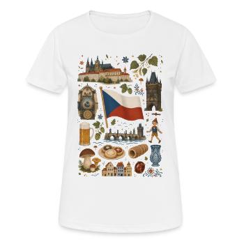 Tschechien | Prag, Bier & Böhmen - Frauen T-Shirt atmungsaktiv - Weiß - Vorne - AI Model Female 172 dark (172cm)