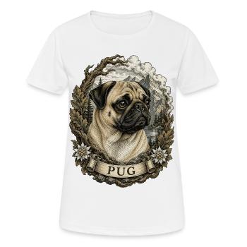 Carlin de style vintage avec un paysage montagneux - T-shirt respirant Femme - blanc - Devant - AI Model Female 172 dark (172cm)
