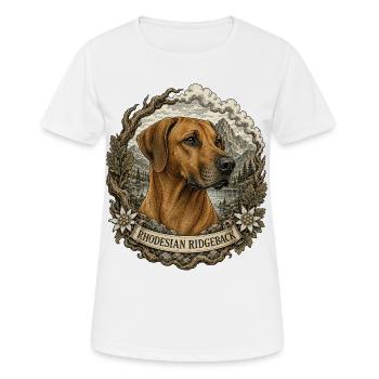 Rhodesian Ridgeback im Vintage Stil - Frauen T-Shirt atmungsaktiv - Weiß - Vorne - AI Model Female 172 dark (172cm)