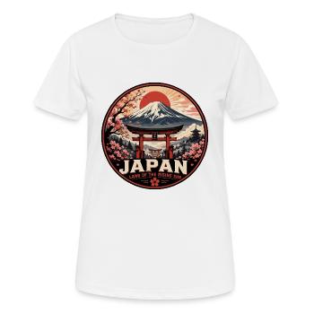 Japan Rising Sun Vintage-Reiseabzeichen - Frauen T-Shirt atmungsaktiv - Weiß - Vorne - AI Model Female 172 dark (172cm)