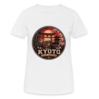 Kyoto Old Japan Vintage-Reiseabzeichen - Frauen T-Shirt atmungsaktiv - Weiß - Vorne - AI Model Female 172 dark (172cm)