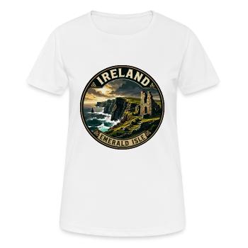 Ireland Emerald Isle Vintage Travel Badge - Women's Breathable T-Shirt - white - Front - AI Model Female 172 dark (172cm)