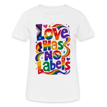 Love Has No Labels Spruch für Schwule & Lesben - Frauen T-Shirt atmungsaktiv - Weiß - Vorne - AI Model Female 172 dark (172cm)