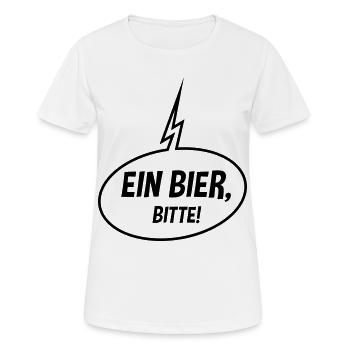 Ein Bier, Bitte! (Sprechblase / Bierchen / Up / B) - Frauen T-Shirt atmungsaktiv - Weiß - Vorne - AI Model Female 172 dark (172cm)