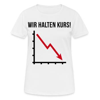 Wir Halten Kurs! (Fortschritt / Abwärts / POS 2C) - Frauen T-Shirt atmungsaktiv - Weiß - Vorne - AI Model Female 172 dark (172cm)