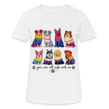 Pride Herding Dogs | You Are All Safe With Me - Frauen T-Shirt atmungsaktiv - Weiß - Vorne - AI Model Female 172 dark (172cm)