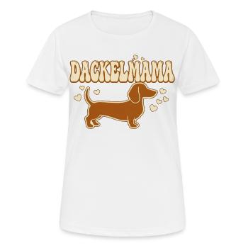 Dackelmama Shirt | Stolze Dackel Mama Geschenk  - Frauen T-Shirt atmungsaktiv - Weiß - Vorne - AI Model Female 172 dark (172cm)