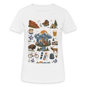 Colorado | Rockies, Ski & Outdoor - Women's Breathable T-Shirt - white - Front - AI Model Female 172 dark (172cm)