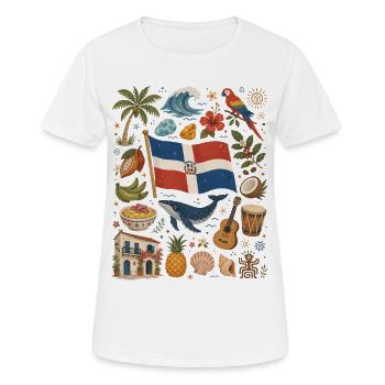 Dominican Republic | Caribbean & Rhythm - Women's Breathable T-Shirt - white - Front - AI Model Female 172 dark (172cm)