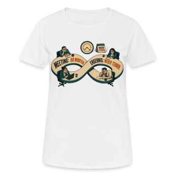 Meeting 60 Min Ergebnis Neuer Termin - Frauen T-Shirt atmungsaktiv - Weiß - Vorne - AI Model Female 172 dark (172cm)