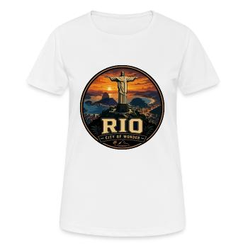 Badge de voyage vintage de Rio de Janeiro - T-shirt respirant Femme - blanc - Devant - AI Model Female 172 dark (172cm)