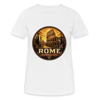Insigne vintage du Colisée de la Ville Éternelle de Rome - T-shirt respirant Femme - blanc - Devant - AI Model Female 172 dark (172cm)