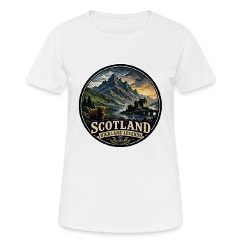Scotland Highland Legends Vintage-Reiseabzeichen - Frauen T-Shirt atmungsaktiv - Weiß - Vorne - AI Model Female 172 dark (172cm)