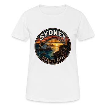 Sydney Harbour City Vintage-Reiseabzeichen - Frauen T-Shirt atmungsaktiv - Weiß - Vorne - AI Model Female 172 dark (172cm)