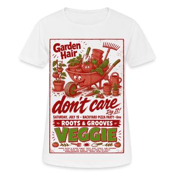 Biologischer Gartengarten Haare Gemüsewurzeln - Frauen T-Shirt atmungsaktiv - Weiß - Vorne - AI Model Female 172 dark (172cm)