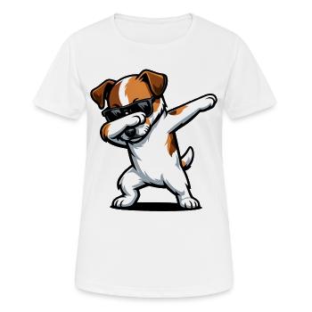 Dabbing Parson Russell Terrier - Women's Breathable T-Shirt - white - Front - AI Model Female 172 dark (172cm)