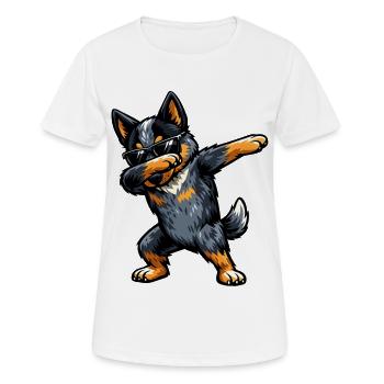 Dabbing Australian Cattle Dog - Women's Breathable T-Shirt - white - Front - AI Model Female 172 dark (172cm)