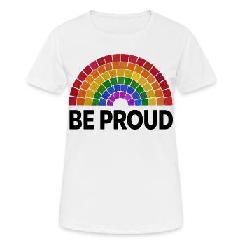 Sois fier | Mosaïque arc-en-ciel | Orgueil | LGBT - T-shirt respirant Femme - blanc - Devant - AI Model Female 172 dark (172cm)