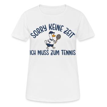 Tennisspieler Gans Muss zum Tennis - Frauen T-Shirt atmungsaktiv - Weiß - Vorne - AI Model Female 172 dark (172cm)