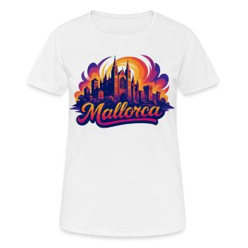 Silhouette épique et colorée de Majorque - T-shirt respirant Femme - blanc - Devant - AI Model Female 172 dark (172cm)