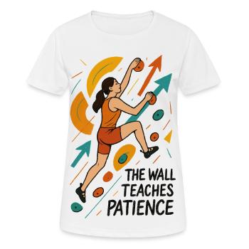 Bouldering Women Motivation - Abstract Art - Women's Breathable T-Shirt - white - Front - AI Model Female 172 dark (172cm)