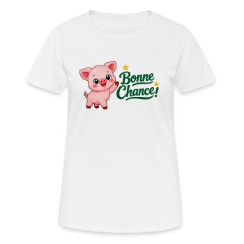 Piwi le cochon - T-shirt respirant Femme - blanc - Devant - AI Model Female 172 dark (172cm)